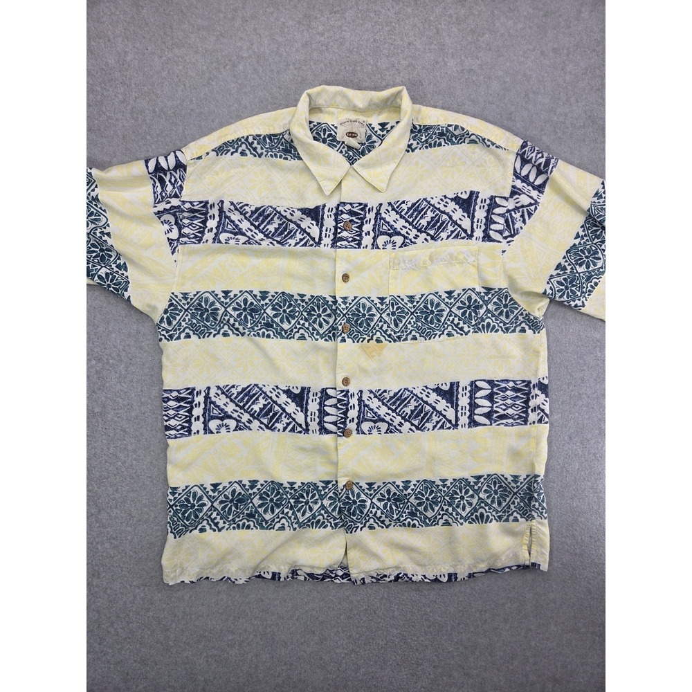 Original Island Sport Hawaiian Shirt Size Large Tribal Casual Travel Men's